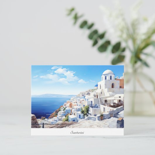 Briefkaart Oia Santorini (Staand voorkant)