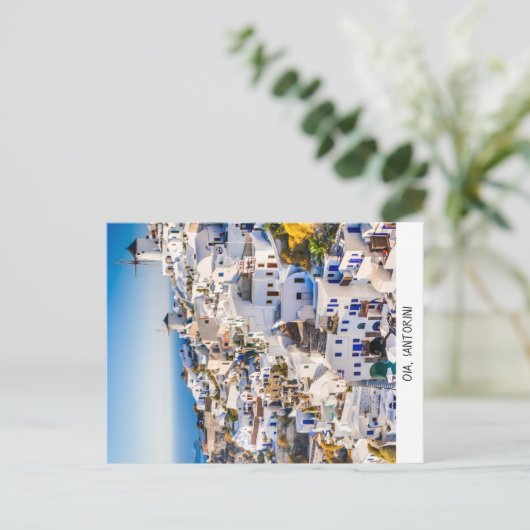 Briefkaart Oia Santorini (Staand voorkant)
