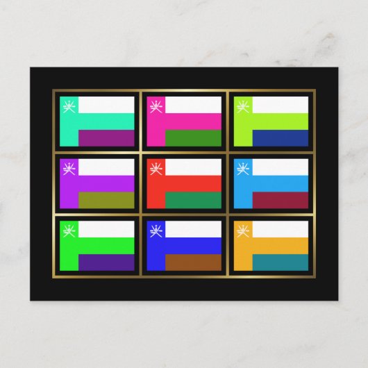 Briefkaart Oman Multihue Flags (Voorkant)