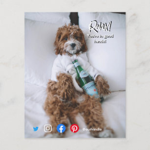 briefkaart ontspant beddehond flyer