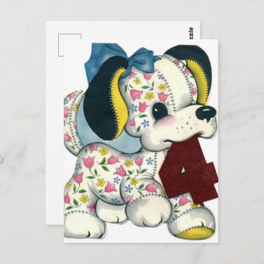 Briefkaart op de geboorte (Voorkant / Achterkant)