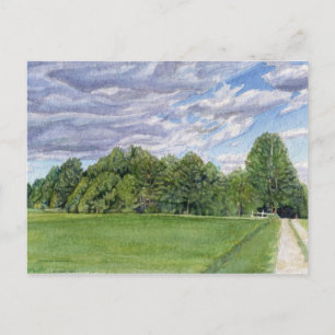 Briefkaart op landveld