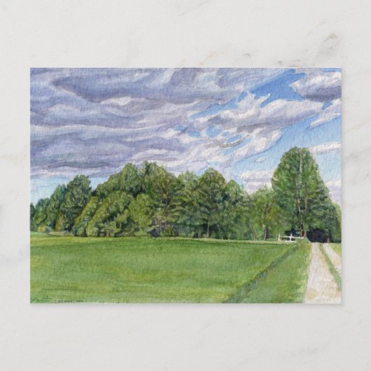 Briefkaart op landveld (Voorkant)