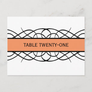 Briefkaart Oranje deco Flourish Table Number