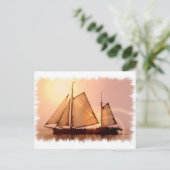 Briefkaart Oude zeilschepen (Staand voorkant)