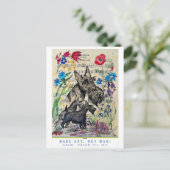 Briefkaart over de artiest (Staand voorkant)