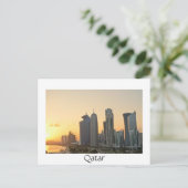 Briefkaart over Doha, Qatar White text (Staand voorkant)