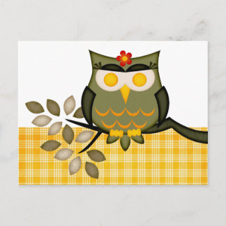 Briefkaart Owl in de boom