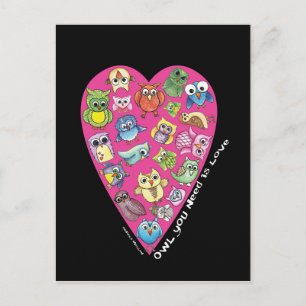 briefkaart 'Owl je nodig hebt is liefde' #3