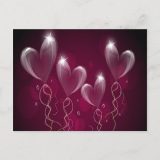 Briefkaart Paarse ballons