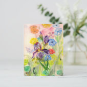 briefkaart "Paarse Iris" (Staand voorkant)