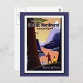 Briefkaart Pacific Northwest Groeten Vintage (Voorkant / Achterkant)