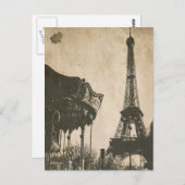  Briefkaart Parijs, Eiffeltoren (Voorkant / Achterkant)