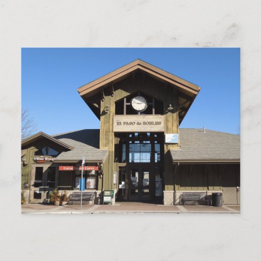 Briefkaart: Paso Robles Train Station in Winter Briefkaart (Voorkant)