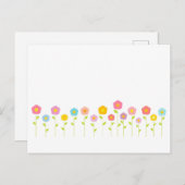 Briefkaart pasteelbloemen (Voorkant / Achterkant)