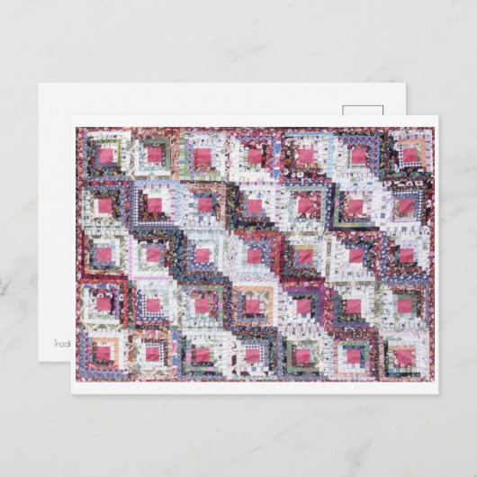 briefkaart  patchwork quilt logcabine (Voorkant / Achterkant)