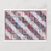 briefkaart  patchwork quilt logcabine (Voorkant)