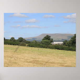 Briefkaart Pendle Hill Lancashire Poster