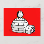Briefkaart Penguin en Igloo (Voorkant)