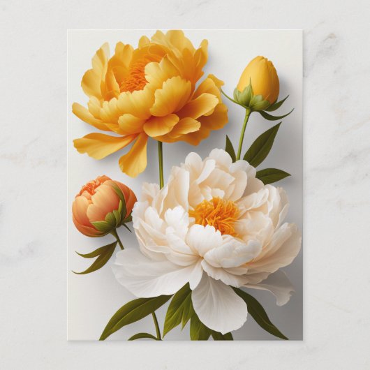 Briefkaart Peony Flowers (Voorkant)