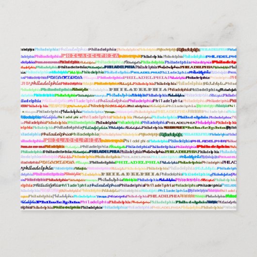 Briefkaart Philadelphia Text Design II (Voorkant)