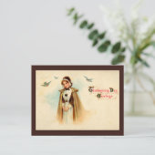 Briefkaart Pilgrim Woman (Staand voorkant)