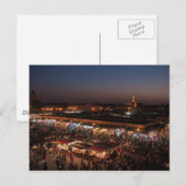 Briefkaart Place Jemaa el-Fna - Marrakech - Marokk (Voorkant / Achterkant)