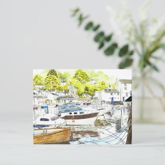 briefkaart "Polperro Reflections" (Staand voorkant)