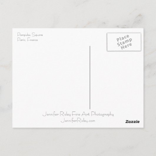 Briefkaart Pompidou Square (Achterkant)