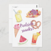 Briefkaart poolside Snacks (Voorkant / Achterkant)