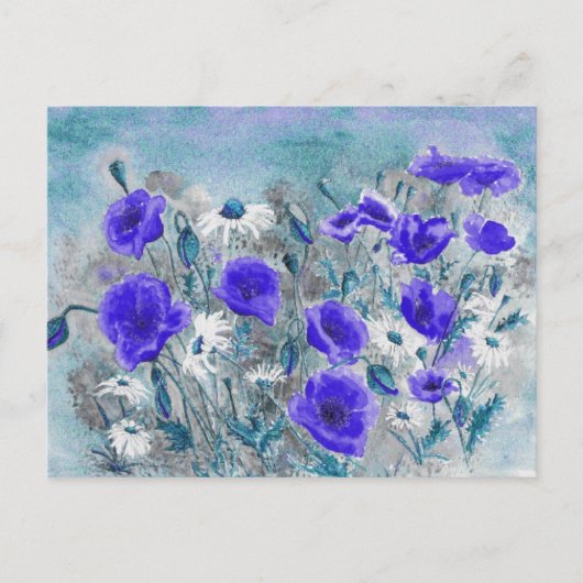 briefkaart "Poppy Blue" (Voorkant)