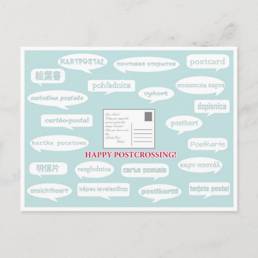 Briefkaart "Postcrossende Speechbubbles" (Voorkant)