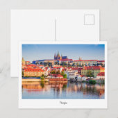 Briefkaart Prague-nacht in Tsjechië (Voorkant / Achterkant)