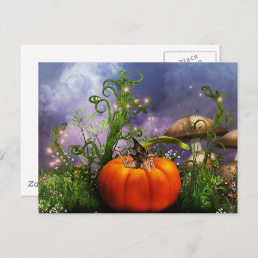 Briefkaart Pumpkin Pixie (Voorkant / Achterkant)