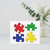 Briefkaart puzzelstukjes (Staand voorkant)