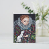 briefkaart "Queen Elizabeth en een Ermine" (Staand voorkant)