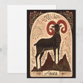 Briefkaart - Ram Hemelse Zodiac Art (Voorkant / Achterkant)