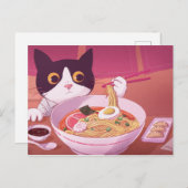 Briefkaart Ramen Cat (Voorkant / Achterkant)