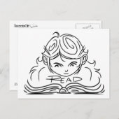 Briefkaart Reader Girl (Voorkant / Achterkant)