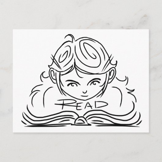 Briefkaart Reader Girl (Voorkant)