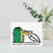 Briefkaart: "Recyclen, conserveer" Briefkaart (Staand voorkant)