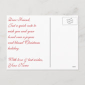 Briefkaart - Red Bow & Ribbon on Gold (Achterkant)