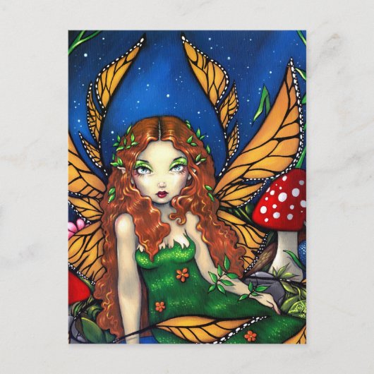 briefkaart "Red Haire Fairy Queen" (Voorkant)