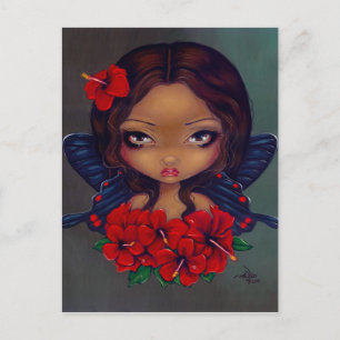 briefkaart "Red Hibiscus Fairy"