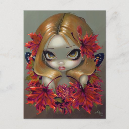 briefkaart "Red Maple Fairy" (Voorkant)