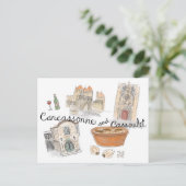 Briefkaart reisketting: Cassoulet in Carcassonne (Staand voorkant)