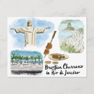 Briefkaart reisketting: Churrasco - Rio de Janeiro