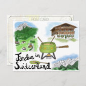 Briefkaart reisketting: Fondue in Zwitserland (Voorkant / Achterkant)