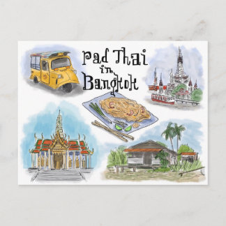 Briefkaart reisketting: Pad Thai in Bangkok