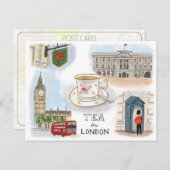 Briefkaart reisketting: Tea in Londen Engeland (Voorkant / Achterkant)